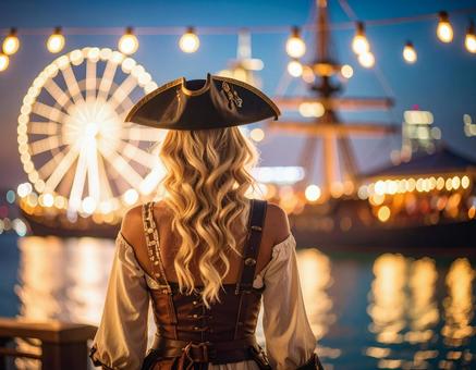 かっこいい海賊の後ろ姿01の写真