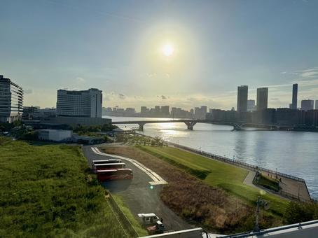 晴海大橋からの豊洲 豊洲,晴海,晴海大橋の写真素材