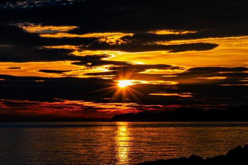 夕日 夕焼け 夕日 夕焼けの写真