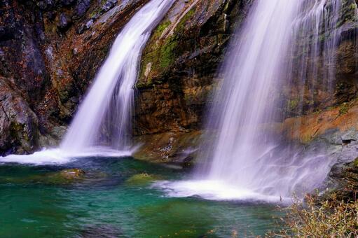 アメガエリの滝（高知県） 高知,高知県,瀬戸川渓谷の写真素材