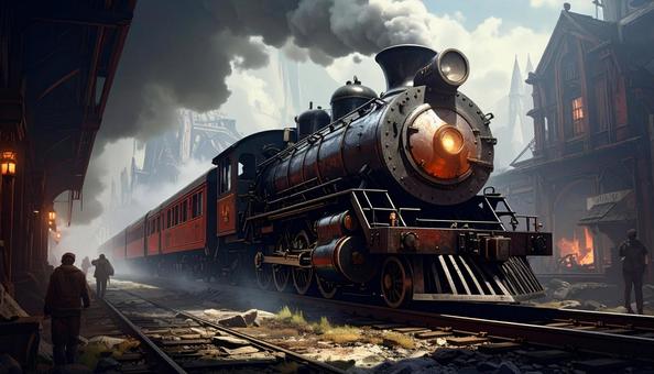 スチームパンクでサイバーSFな列車の写真
