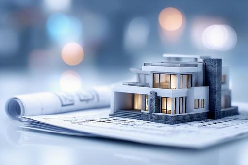 設計図上の家 設計図上の家の写真