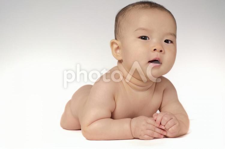 裸の赤ちゃん　７０ 赤ちゃん,日本人,裸の写真素材