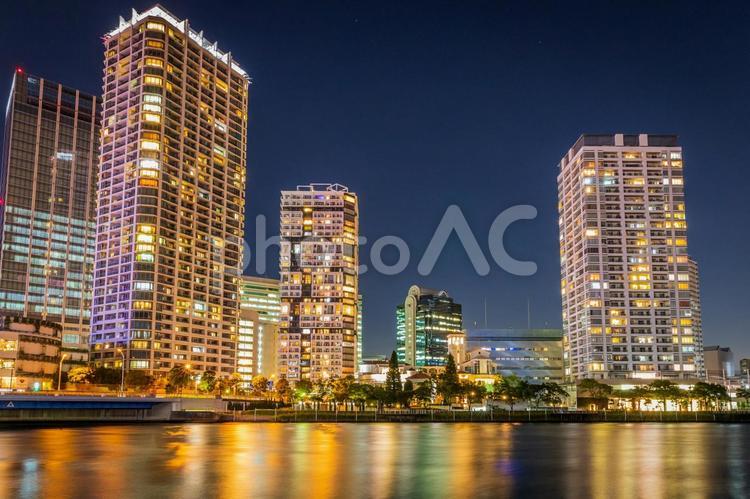 横浜の夜景 横浜の夜景 夜景,港,みなとみらいの写真素材