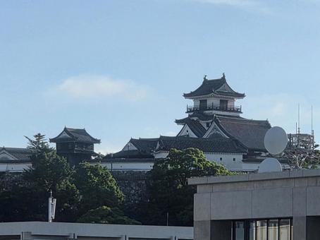 ホテルから望む朝の高知城 ホテルから望む朝の高知城 高知城,城,高知の写真素材