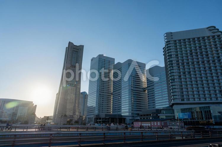 みなとみらいの風景 みなとみらい,風景,ランドマークタワーの写真素材