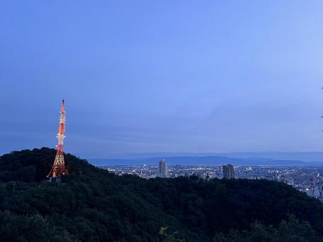 Photo, evening landscape, night view, kin-hwa mountain, 
