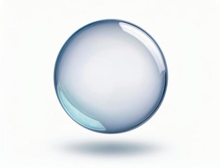 浮いた透明のガラスの球体の写真