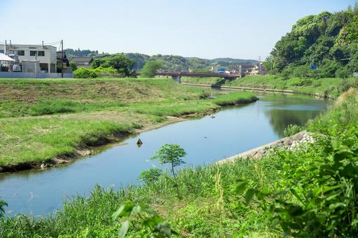 浜松市 井伊谷川と清水橋(静岡) 浜松市 井伊谷川と清水橋(静岡) 井伊谷川,清水橋,浜松市の写真素材