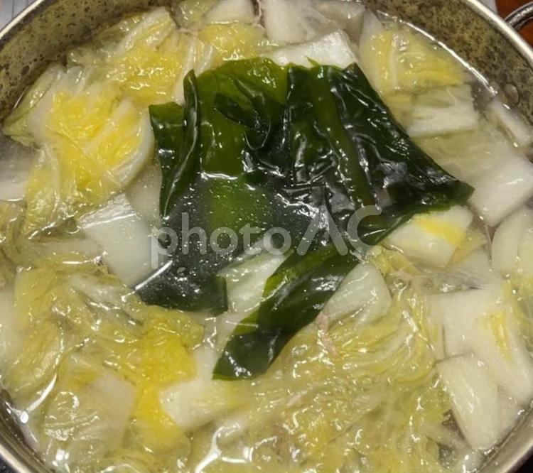 R7.1.23　生わかめのしゃぶしゃぶ鍋 しゃぶしゃぶ鍋,鍋,生わかめのしゃぶしゃぶ鍋の写真素材