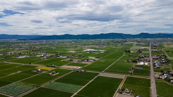 佐賀県杵島郡白石町の風景 空撮写真 佐賀県杵島郡白石町の風景 空撮写真 佐賀,白石町,佐賀県の写真素材