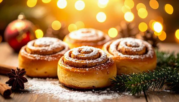 美味しそうなシナモンロールのアップの写真