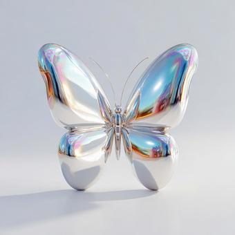 3Dで表現された光の蝶 3Dで表現された光の蝶の写真