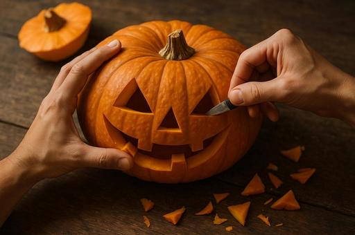 ハロウィンのカービング ハロウィンのカービングの写真