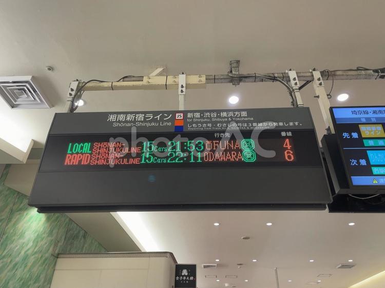 大宮駅　発車標(湘南新宿ライン方面) 鉄道,電車,列車の写真素材