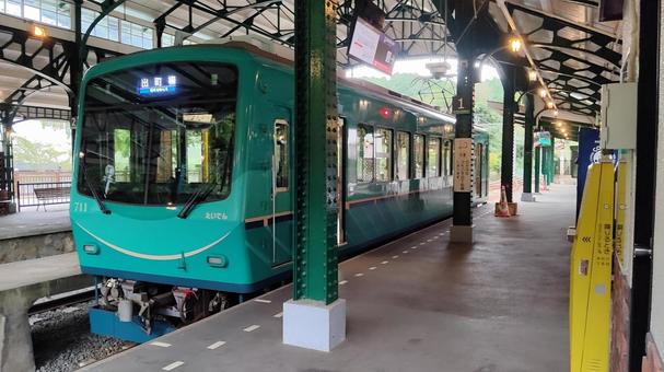 叡山電鉄のデオ710形③ 叡山電鉄のデオ710形③ 八瀬比叡山口駅舎,駅舎,叡山電車の写真素材