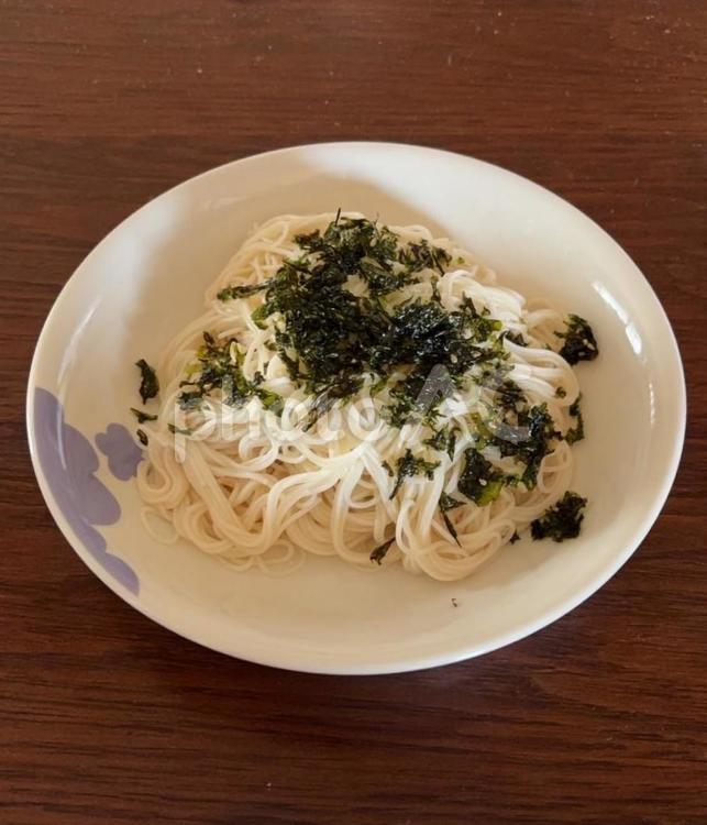 R7.07.09　ソーメンにジャバンのり 昼食,ソーメン,ジャバンのりの写真素材