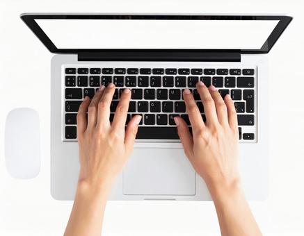 タイピングをしている両手の写真