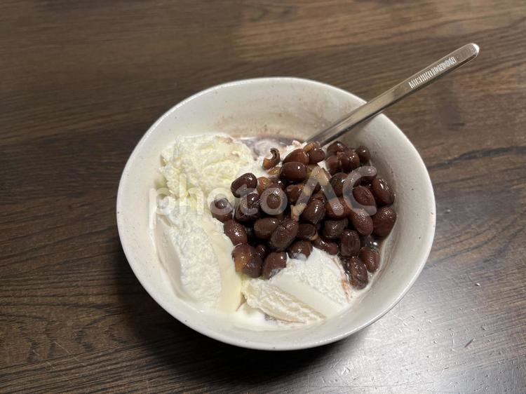 あずきアイス あずき,小豆,ぜんざいの写真素材