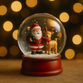 サンタのスノードーム サンタのスノードームの写真