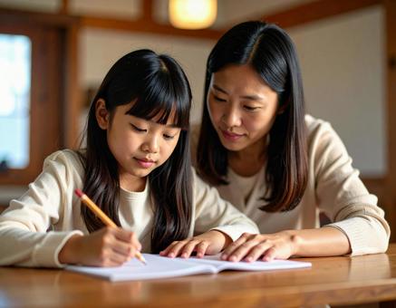 勉強している女の子 勉強している女の子の写真