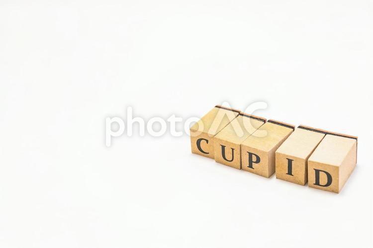 木のブロックの英単語　CUPID cupid,ブロック,木ブロックの写真素材
