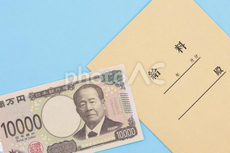 給料のイメージ 給料,紙幣,現金の写真素材