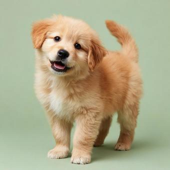 ふわふわ毛並みの子犬 ふわふわ毛並みの子犬の写真
