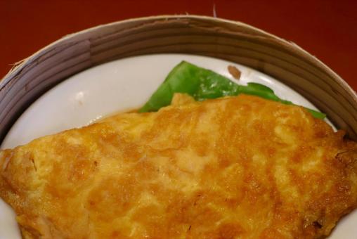 中華料理店のカニ玉 カニ玉,かに,玉子の写真素材