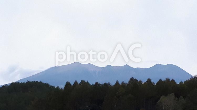 御嶽山の風景・信州から撮影 山,風景,自然の写真素材