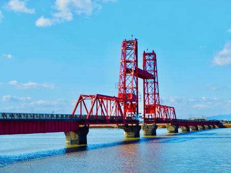 筑後川昇開橋 筑後川昇開橋 スポット,イメージ,機械遺産の写真素材