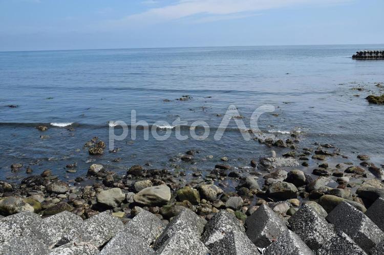 鹿部町の海　3 海,噴火湾,太平洋の写真素材