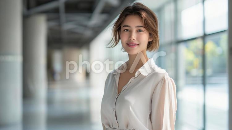 オフィスにいる若い女性の会社員 女性,ol,ビジネスの写真素材
