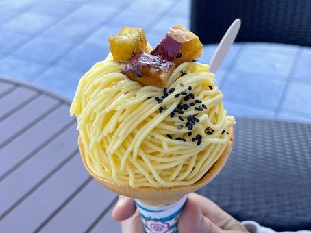 鳴門金時うずまきソフト ソフトクリーム,さつまいも,鳴門金時の写真素材