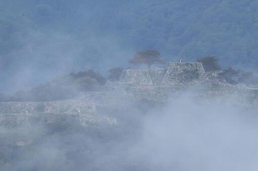 竹田城 竹田城,城,霧の写真素材