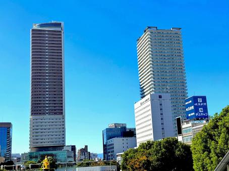 JR岐阜駅前の風景 JR岐阜駅前の風景 タワー,岐阜駅,岐阜県の写真素材