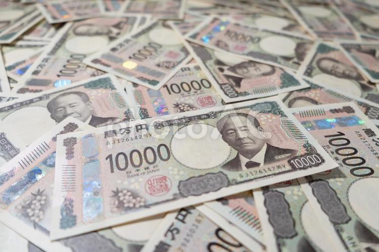 １万円札たくさん １万円札,札束,お金の写真素材