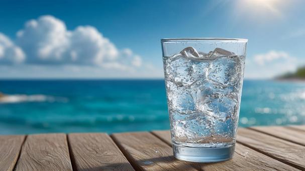 海辺と炭酸水の清涼感 海辺と炭酸水の清涼感の写真