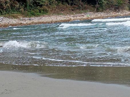 汐汲浜周辺の風景 海,山,海水浴の写真素材