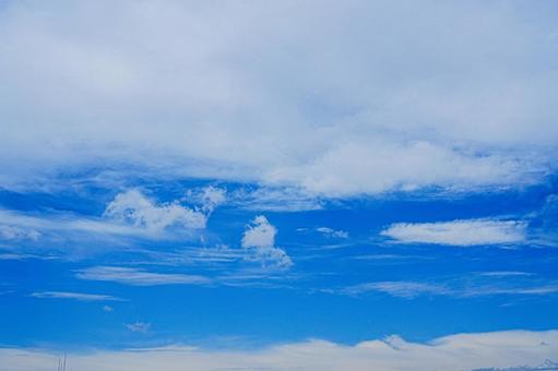 Photo, blue sky, white cloud, sky, 