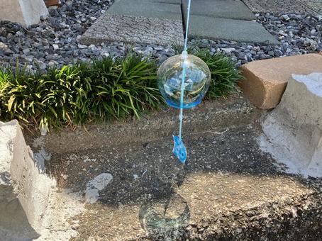 涼し気なガラスの風鈴 涼し気なガラスの風鈴 風鈴,ガラス,野外の写真素材