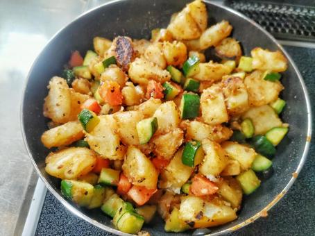 Curried potato and cucumber stir fry, JPG Curried potato and cucumber stir fry, JPG