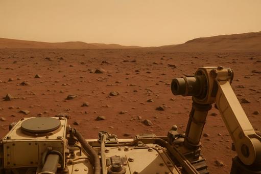 ローバーと火星地表 ローバーと火星地表の写真