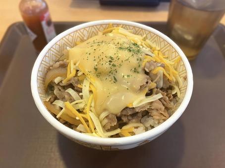 チーズ牛丼 チーズ牛丼,チー牛,牛丼の写真素材