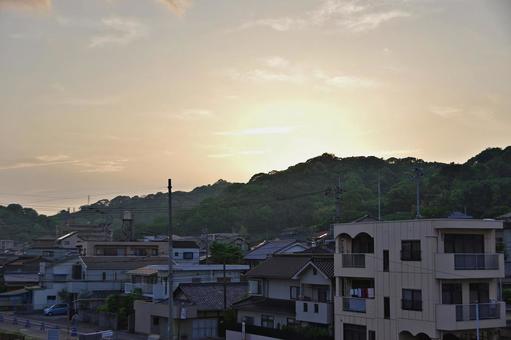松山市郊外の町角風景 町並み,家並み,大峰ヶ台の写真素材