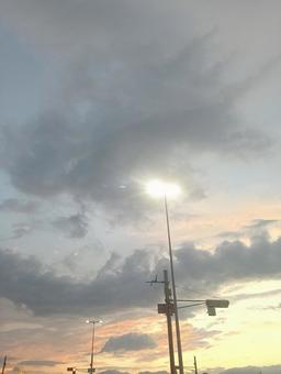 モネ色の空 モネ色の空 夕空,夕焼け,モネの写真素材