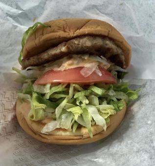 野菜たくさんハンバーガー 野菜たくさんハンバーガーの写真