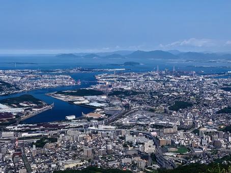 皿倉山からの北九州市の景色 皿倉山からの北九州市の景色 北九州,北九州市,皿倉山の写真素材