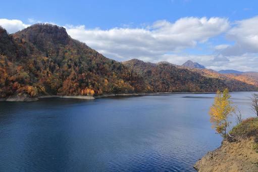 さっぽろ湖の黄葉1 さっぽろ湖の黄葉1 紅葉,黄葉,定山渓ダムの写真素材