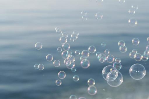 Photo, soap bubble, shabone jade, water surface, 